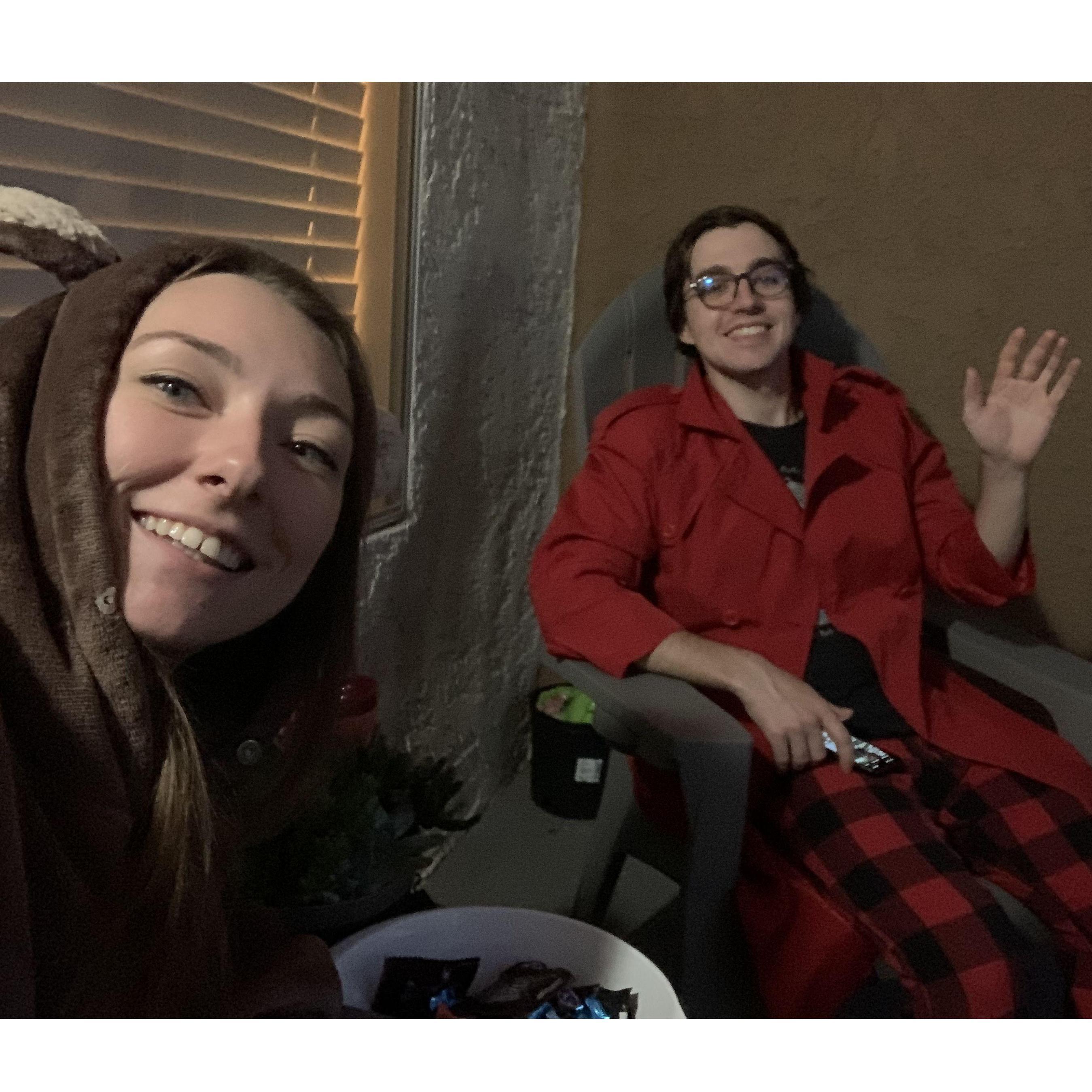 10.31.21 - Handing out candy on Halloween