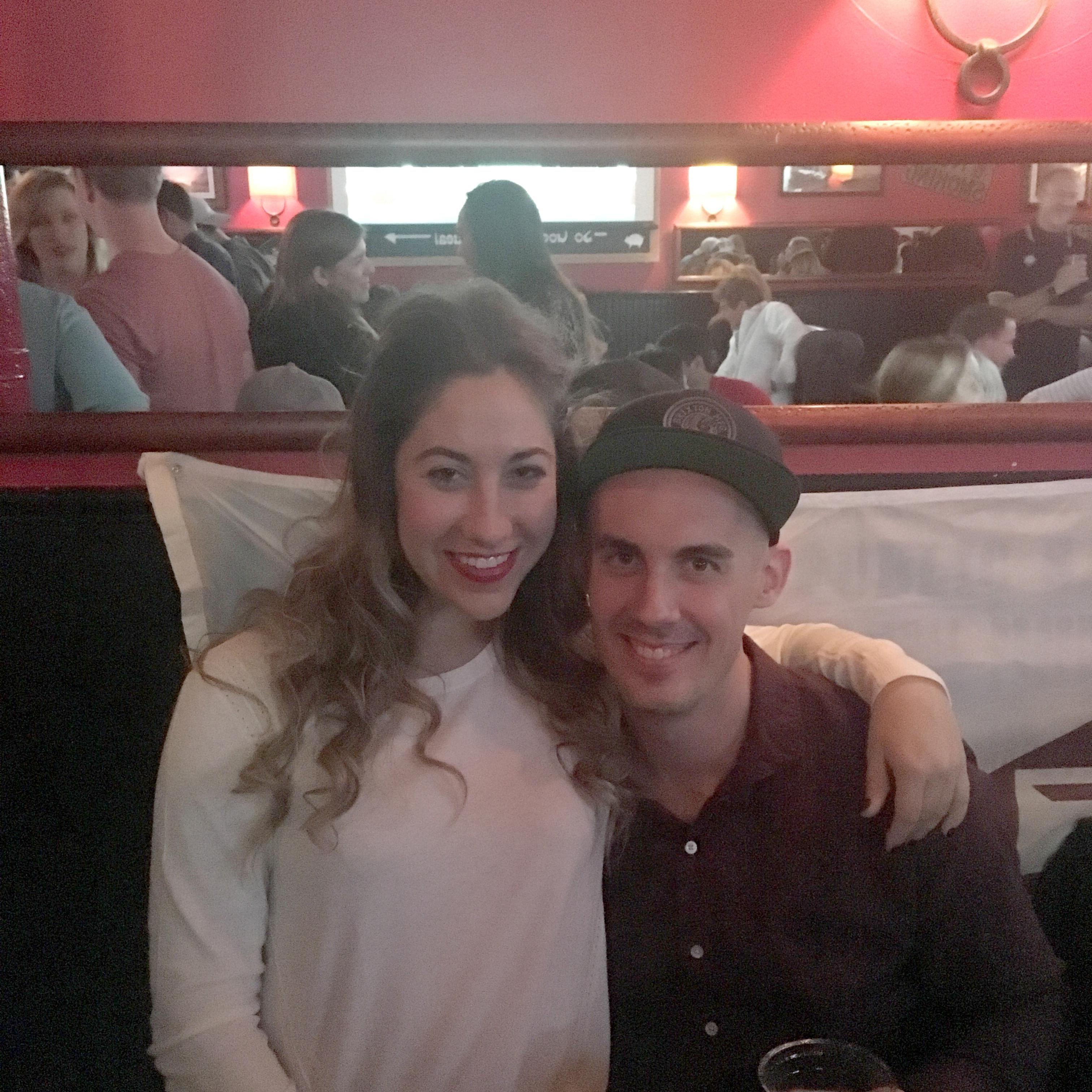 The couple at the Aggie bar in NYC watching the ol' ags. Sports and beer...whats not to love?