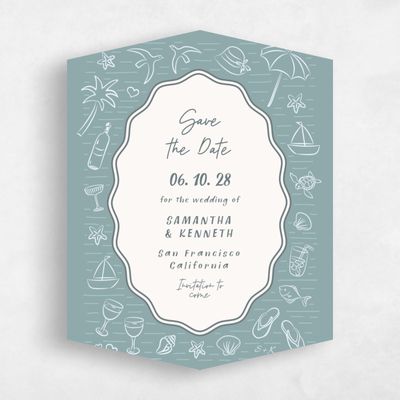 Blue Diamond Wedding Save the Date - Mare Portrait