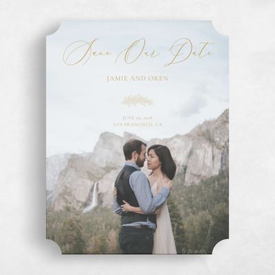 Yellow Ticket Wedding Save the Date - Mathias Photo