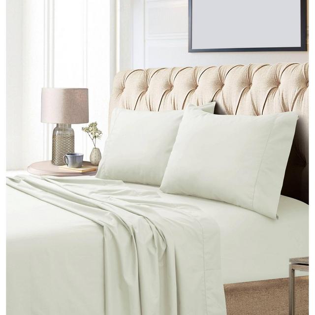 Queen 800 Thread Count Extra Deep Pocket Sateen Sheet Set Ivory - Tribeca Living