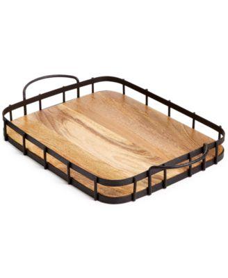 Martha Stewart Collection - CLOSEOUT! Farmhouse Wood & Wire Tray, Created for Macy's
