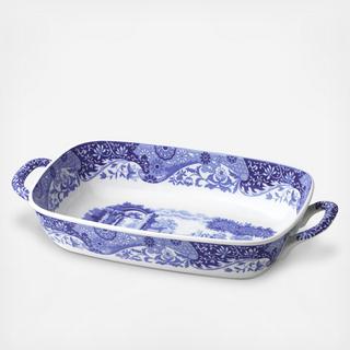 Blue Italian Handled Serving Dish