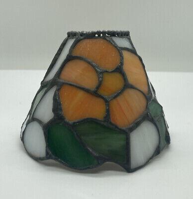 STAINED GLASS LAMP SHADE TIFFANY STYLE SMALL 3.25” H 4.5” WIDE