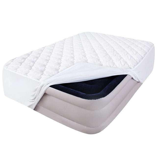 Queen Mattress Pad Thick Quilted Mattress Topper Air Mattress Cover, Super Soft Breathable and Noiseless Down Alternative Fiber Pillow Top Mattress Pad with Deep Pocket Fits Up to 23 Inch Mattress