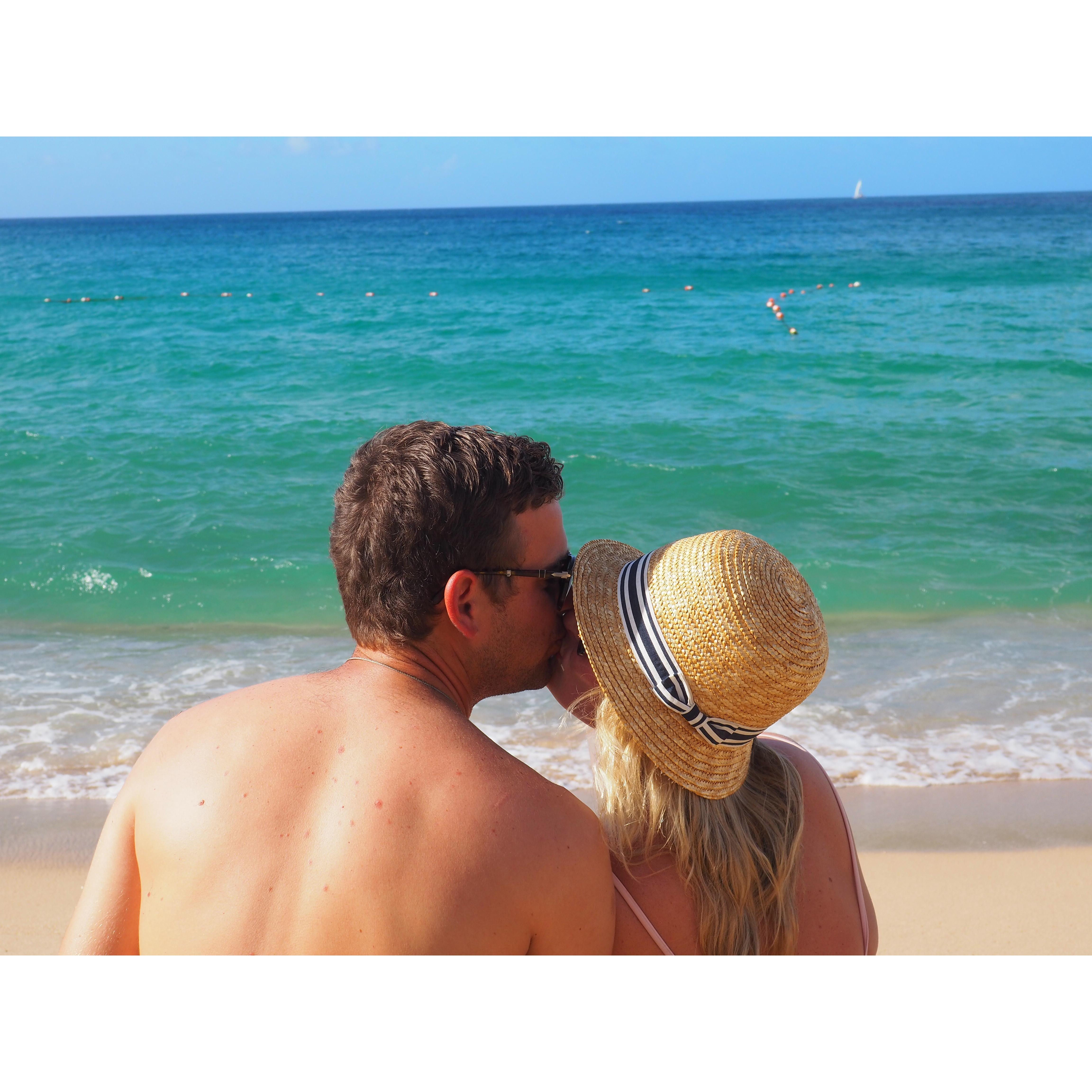 On a beach in St Thomas British Virgin Islands