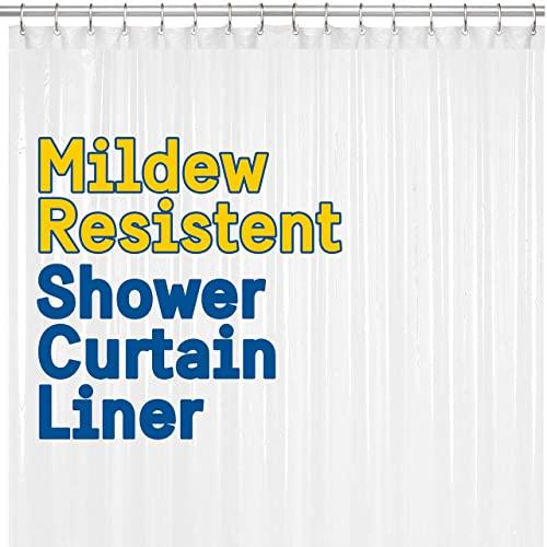 BigFoot Shower Curtain Liner – 72 x 72 Heavy Duty PEVA Shower Liner with Rustproof Metal Grommet and 3 Magnetic Weights – Non-Toxic, Odor Free and Compatible with Standard Showers, Clear