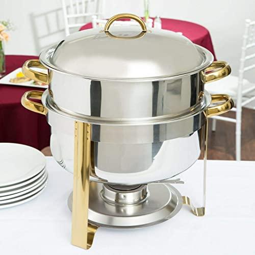 Soup Chafer,14 Qt. Deluxe Round Gold Accent
