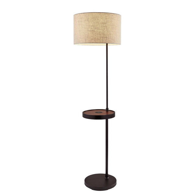 Oliver Charge Shelf Floor Lamp Black - Adesso
