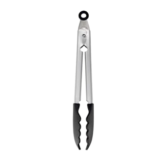 KitchenAid Silicone Tipped Stainless Steel Tongs, Black, 9 Inch