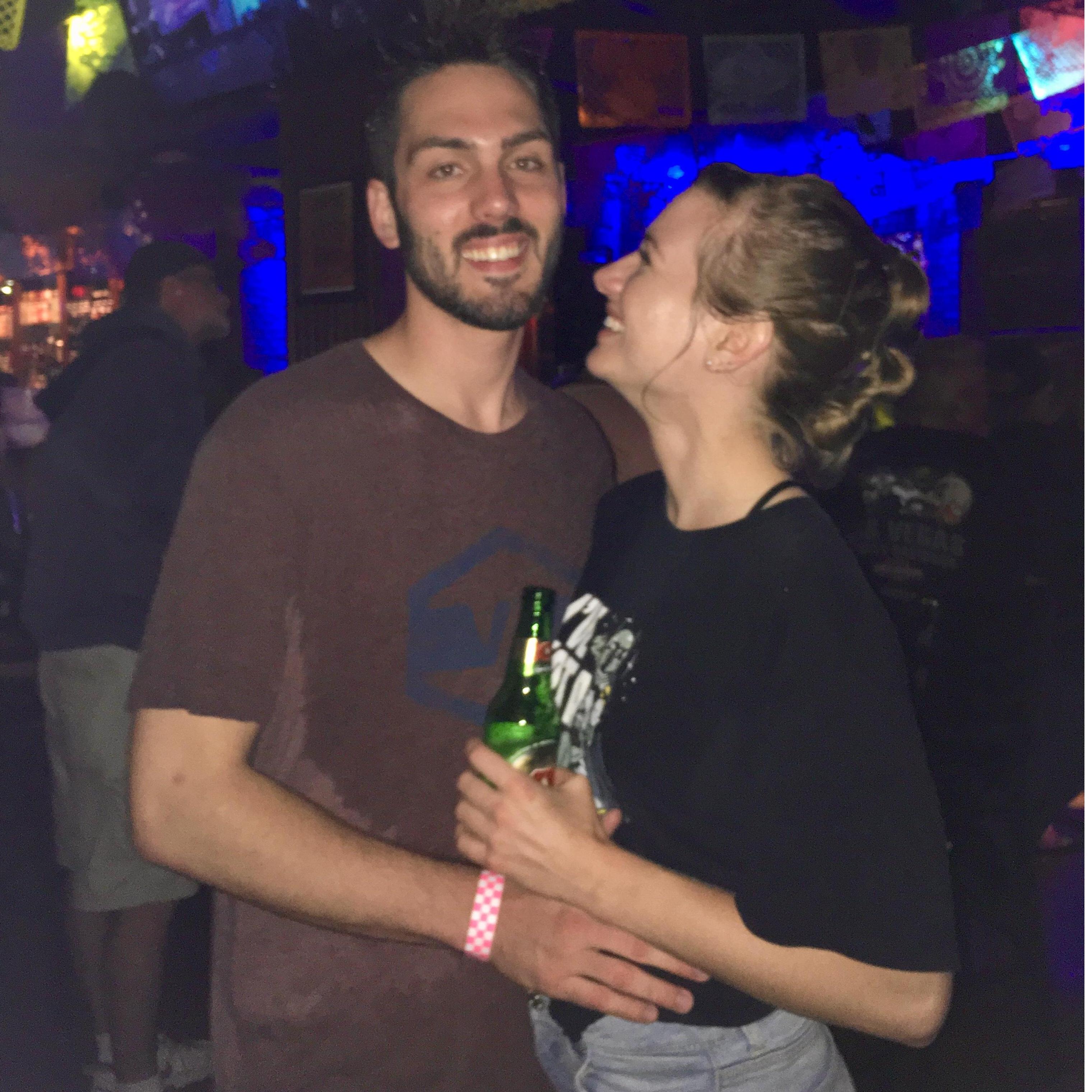 First night out. She was looking at him like she loved him, and she barely knew him.