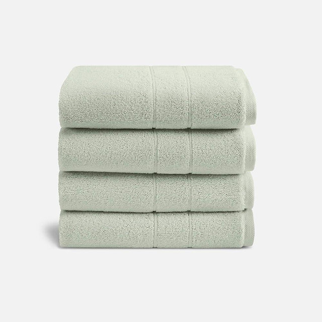Brooklinen Super-Plush Turkish Cotton Bath Towel Set - Includes 4 Bath Towels Cotton, 820 GSM, Highly Absorbent, Machine Washable, Perfect for Home & Bathroom (Aloe Green)