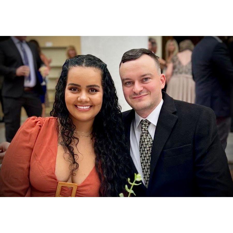 Us at a friend's wedding