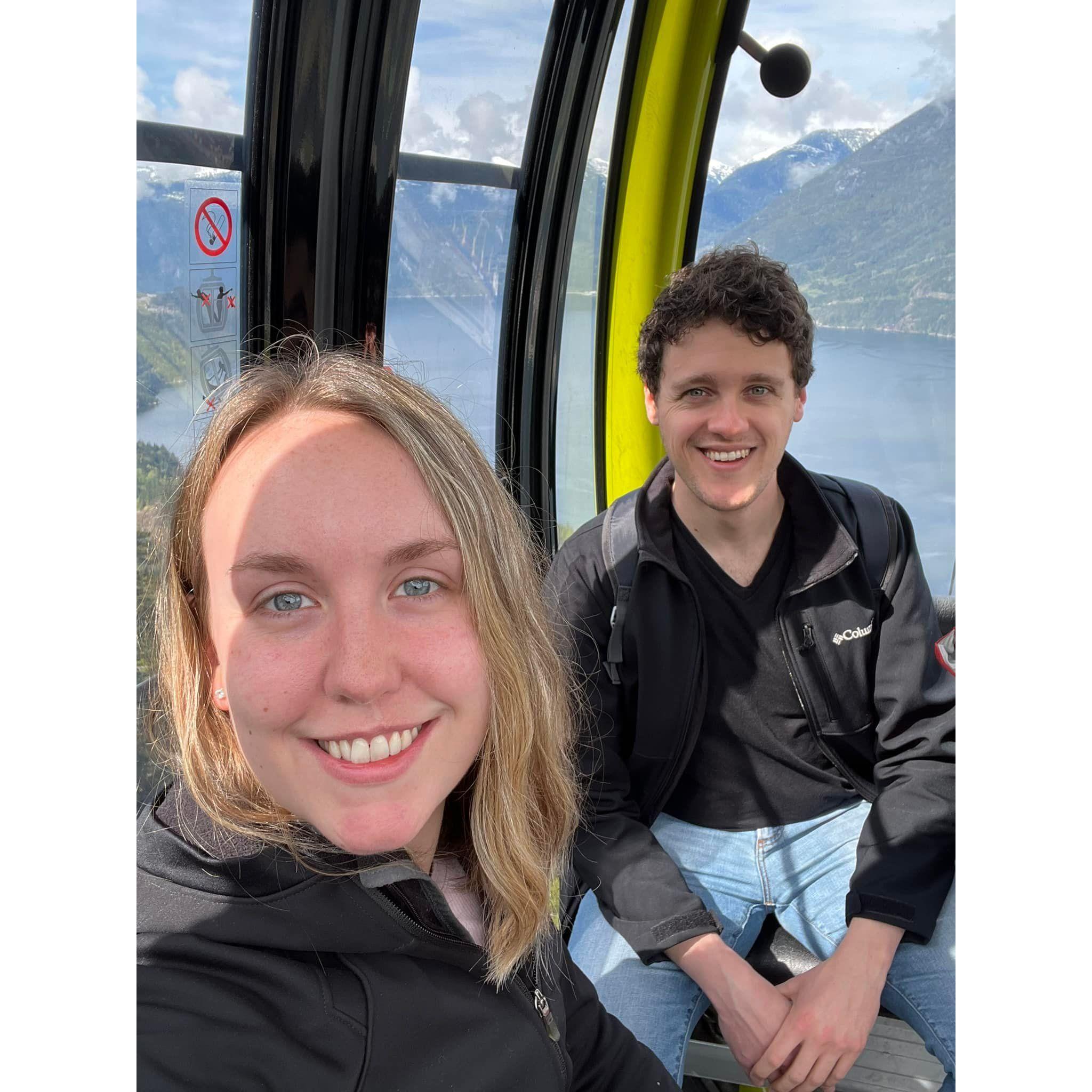 In the Sea to Sky gondola in Squamish, BC