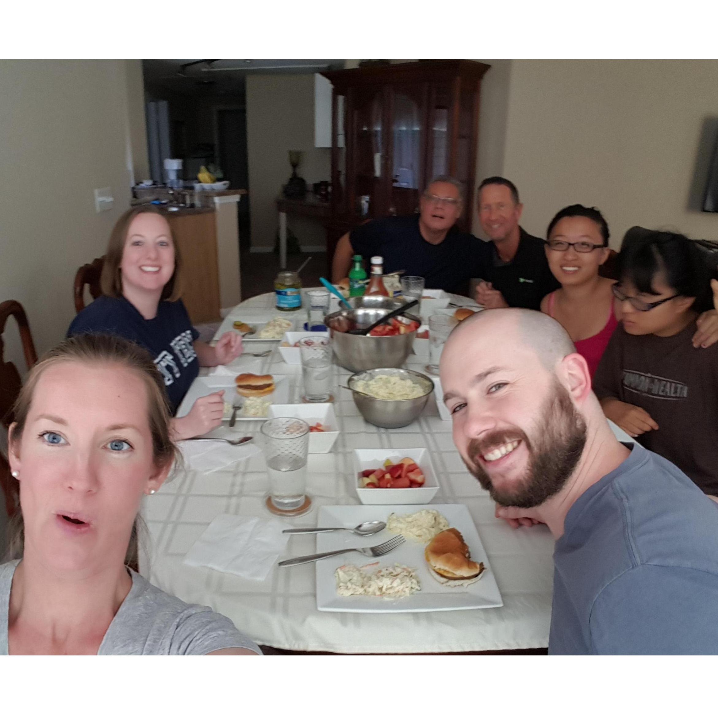 One of many family meals.