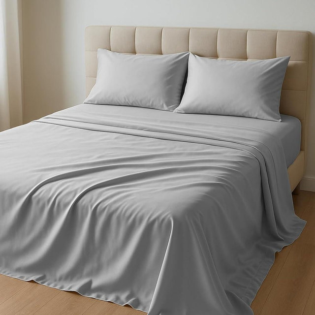 Tensoboo 100% Viscose from Bamboo Sheets Set Queen Size, Cooling & Anti-Pilling 4-Piece Bed Sheets Set for Hot Sleepers, 16 inch Deep Pocket, Luxury Soft Breathable, 400 TC, Gray