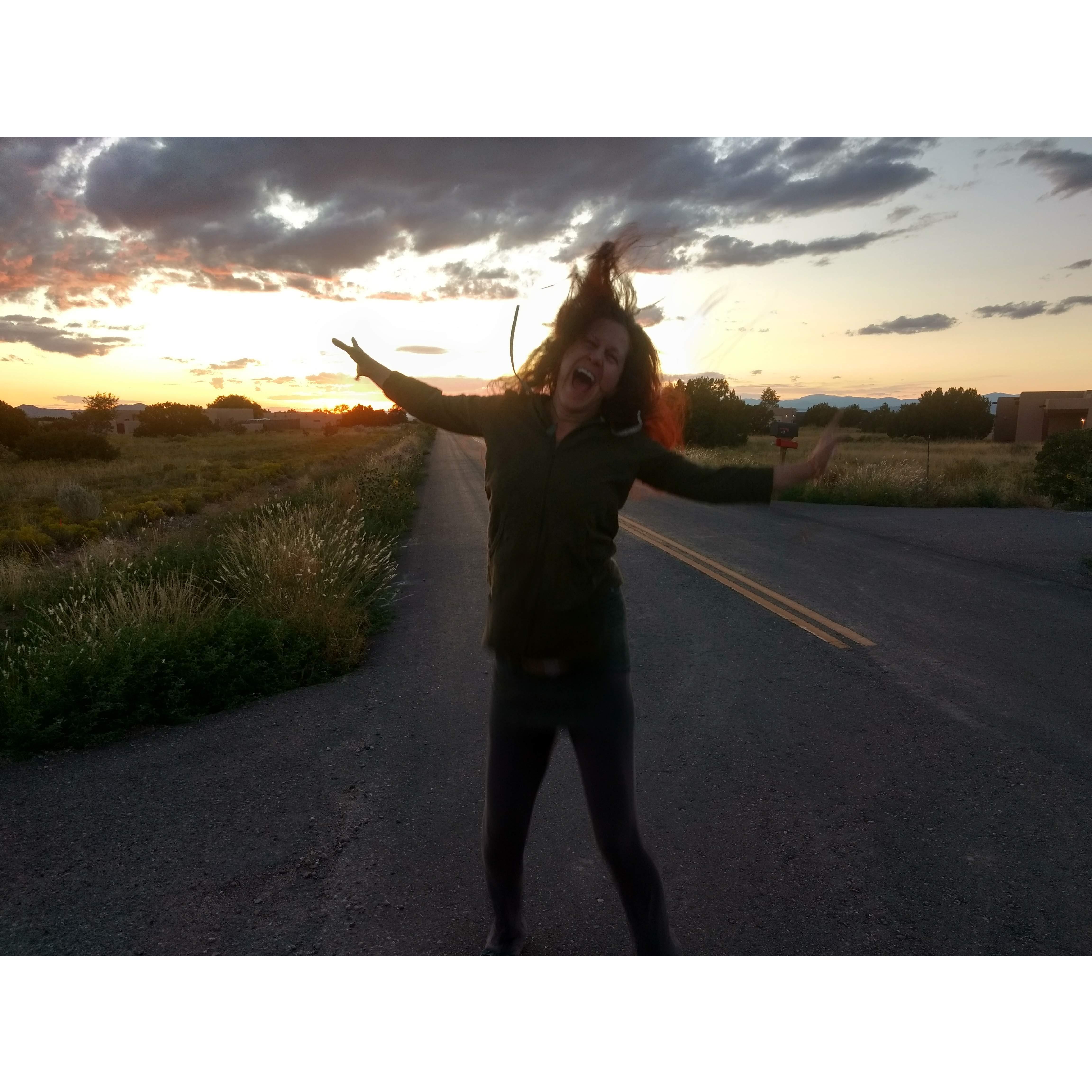 Jumping with joy on our sunset walks!
