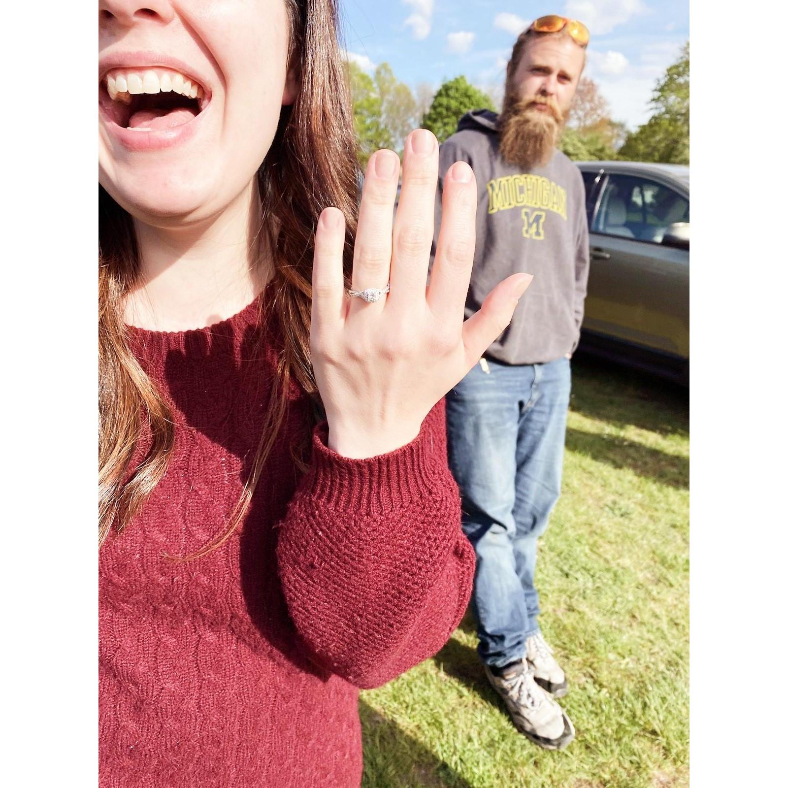 :) This was when we showed Zach's parents the ring.