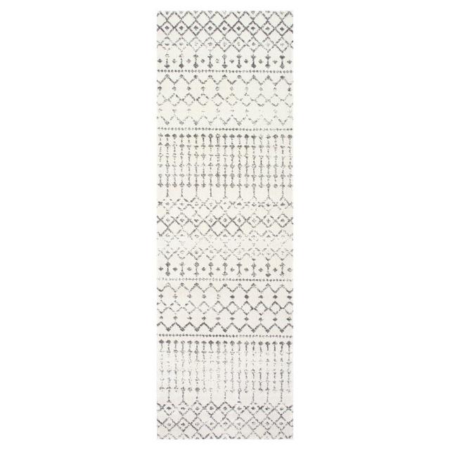 Sterling Gray Abstract Loomed Runner - (2'7"x8')- nuLOOM