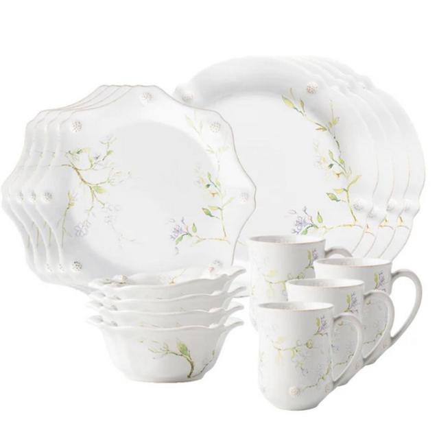 Berry & Thread Floral Sketch 16pc Place Setting - Jasmine