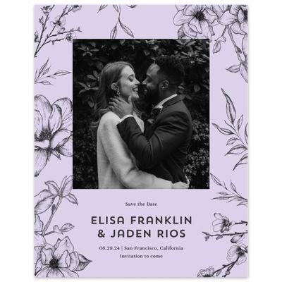 Lavender, Purple Wedding Digital Save the Date - Birkenfeld Photo