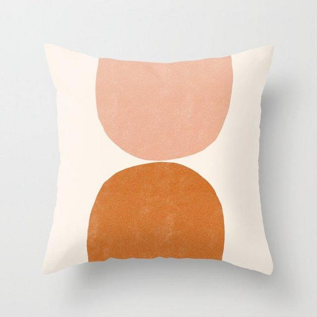 Terracotta Mid Century Modern Abstract Throw Pillow