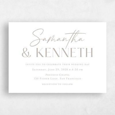 Grey Landscape Wedding Invitation - Sidney Landscape Letterpress