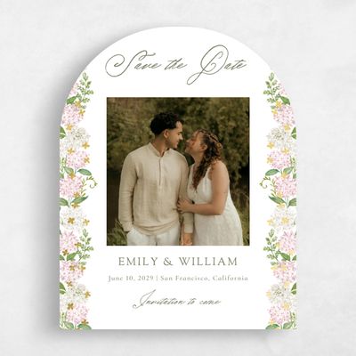 Pink Arch Wedding Save the Date - Speranza Photo Foil