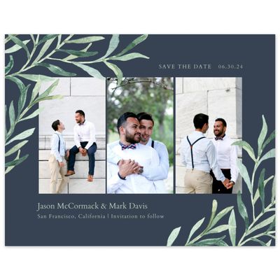 Grayed Navy, Grey Wedding Digital Save the Date - Eastwick Trio