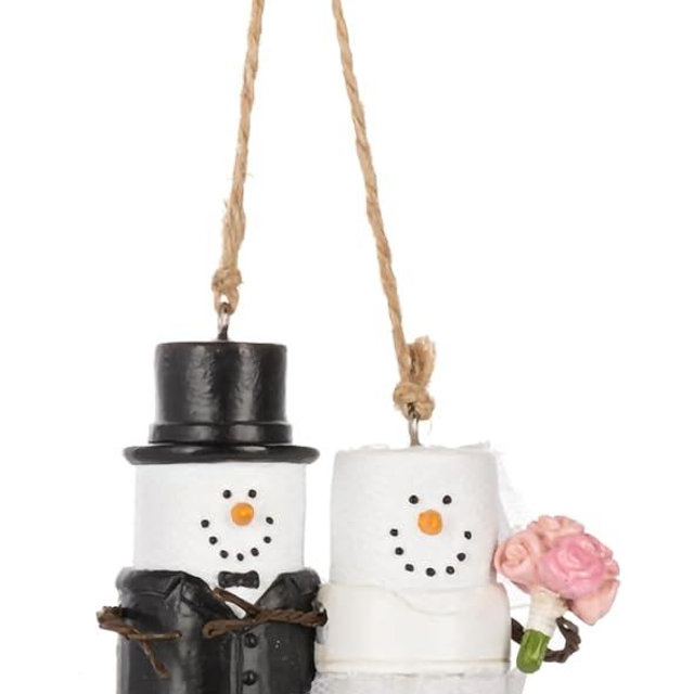 Ganz S'Mores Bride and Groom Hanging Ornament, Multicolor, 3.05-inch Height, Resin, Polyresin