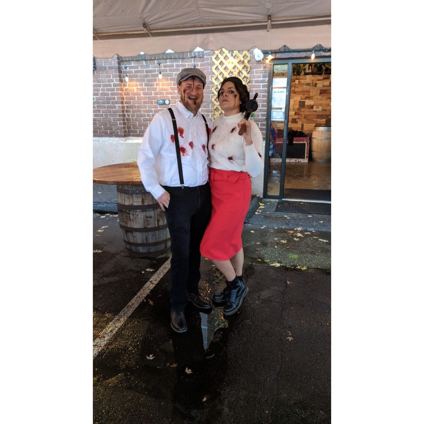 Bonnie and Clyde.
I knew he was the one when he enjoyed dressing up for Halloween as much as I do.