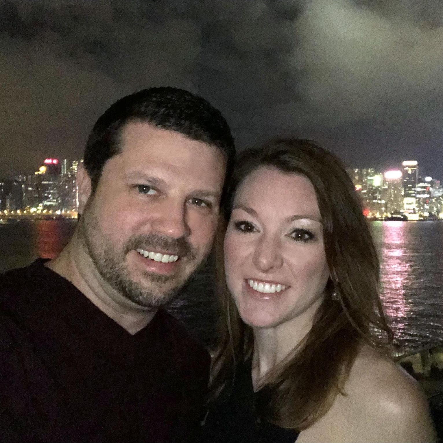 Just arrived in Hong Kong, the night before we got engaged!