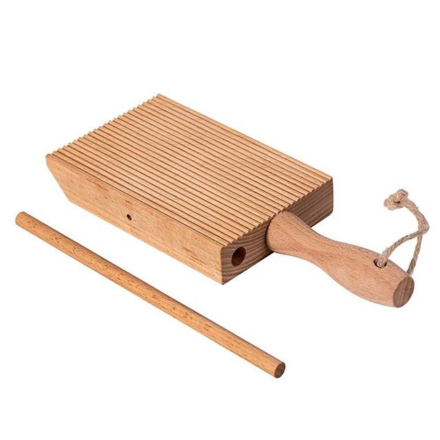 Yueshico Natural Gnocchi Boards Paddle - Beechwood Quick Gnocchi Stripper and Paddle Easily Create Authentic Homemade Pasta and Butter Without Sticking