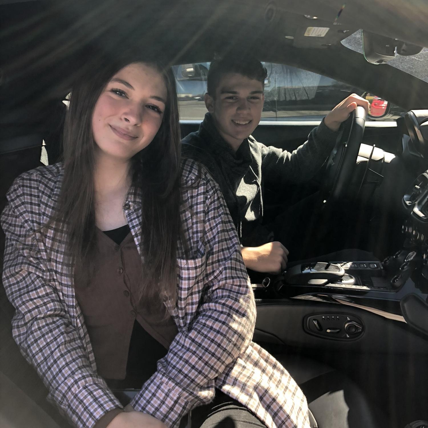 For Beaus 16th birthday Maddy rented an Aston Martin for him! Here’s a picture of them in it!