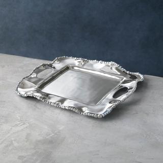 Personalized Organic Pearl Kristi Square Handled Tray