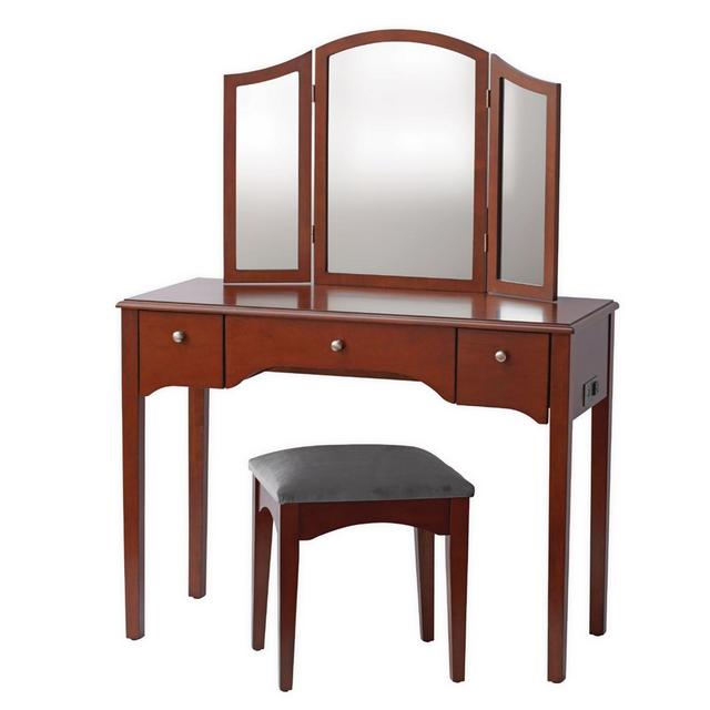 Camilla 2-Piece Vanity Set in Walnut
