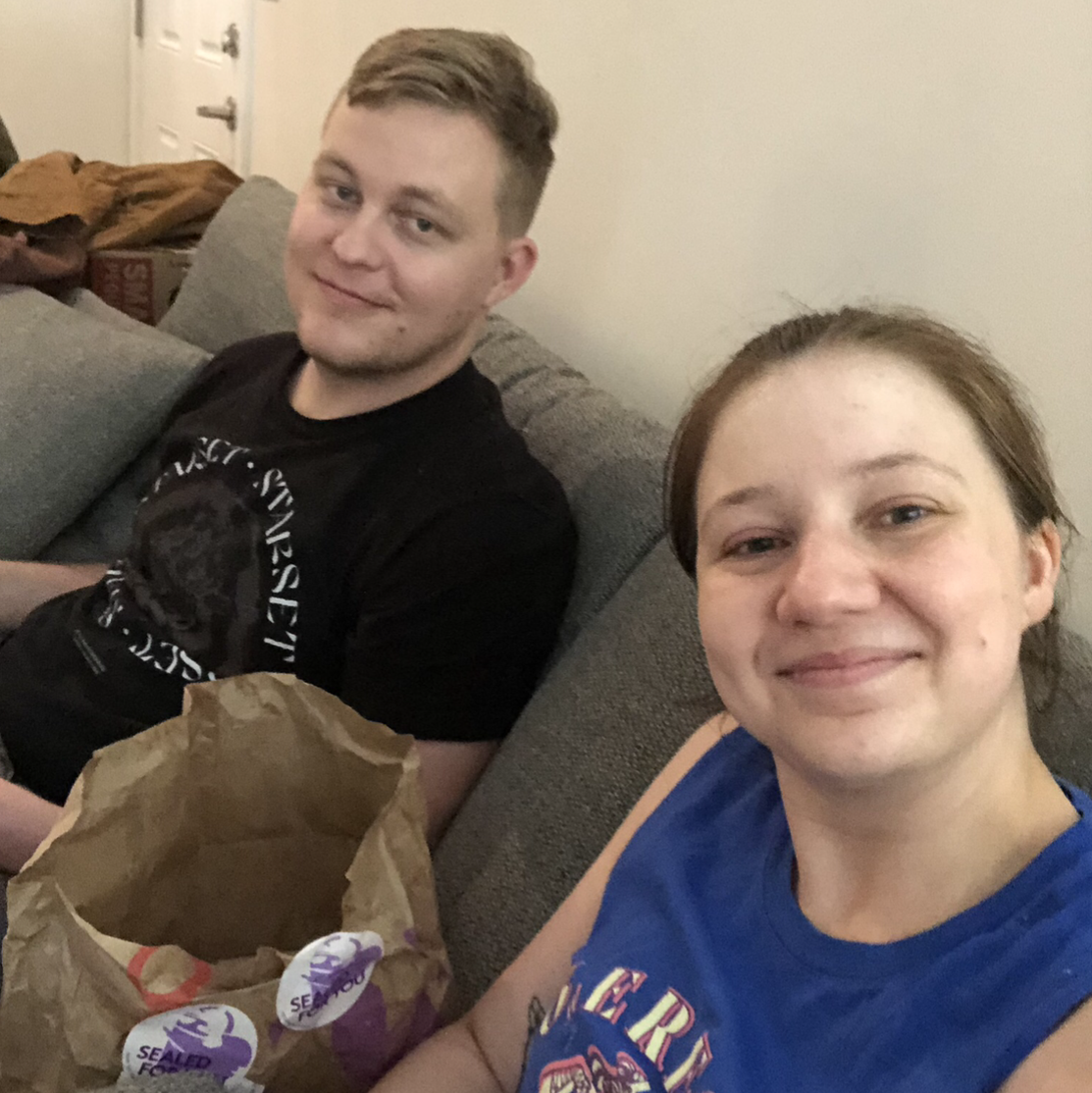 A classic Taco Bell evening for the first night in our third apartment together.