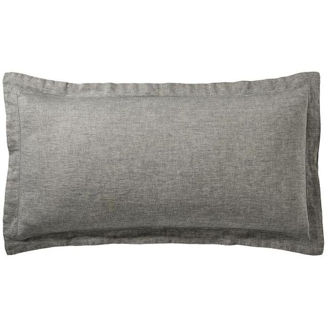 Heathered Charcoal Belgian Flax Linen Shams, King, Set of 2