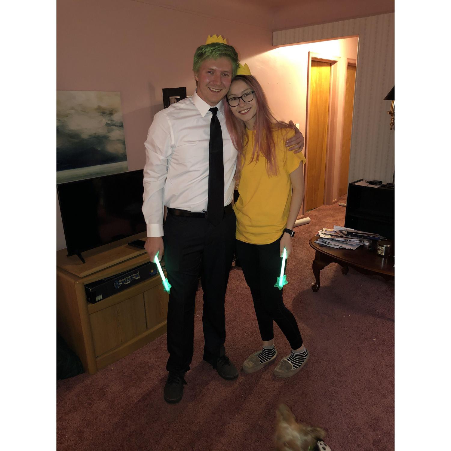 Colleen as Wanda and David as Cosmo from The Fairly Odd Parents
