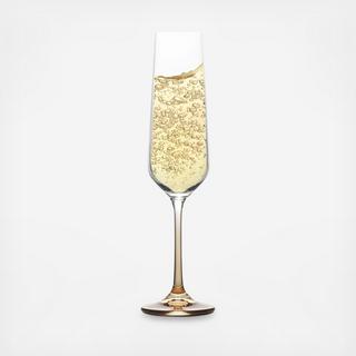 Gianna Ombre Champagne Flute Glass, Set of 4