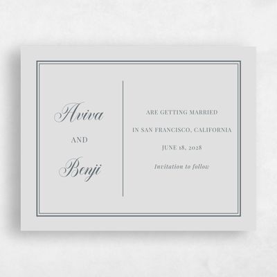 Gray, Grey Wedding Save the Date - Stauffer Classic