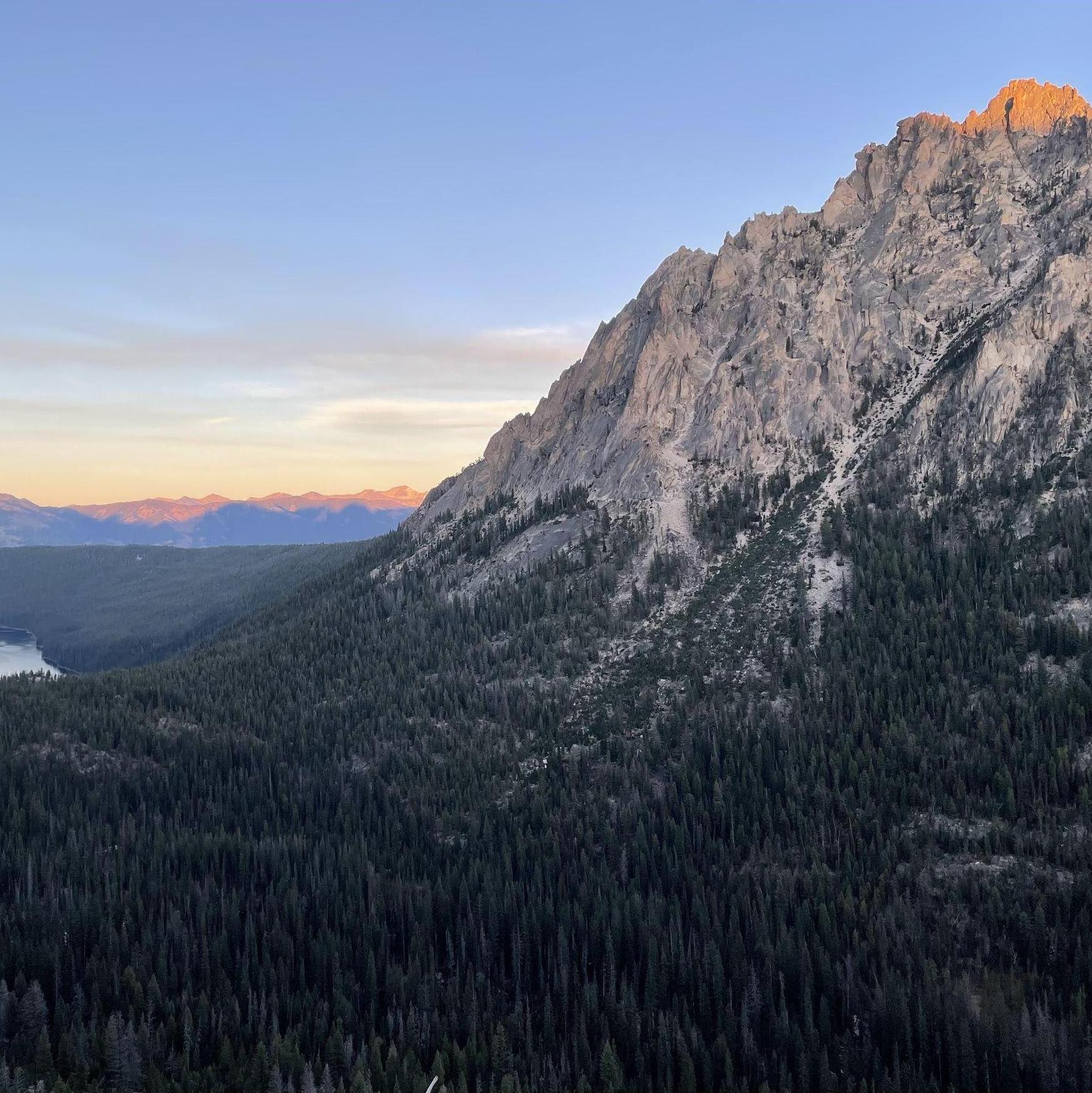 Grand Mogul over looking Redfish lake with the Whitecloud mountains behind, definitely missed the last boat across the lake