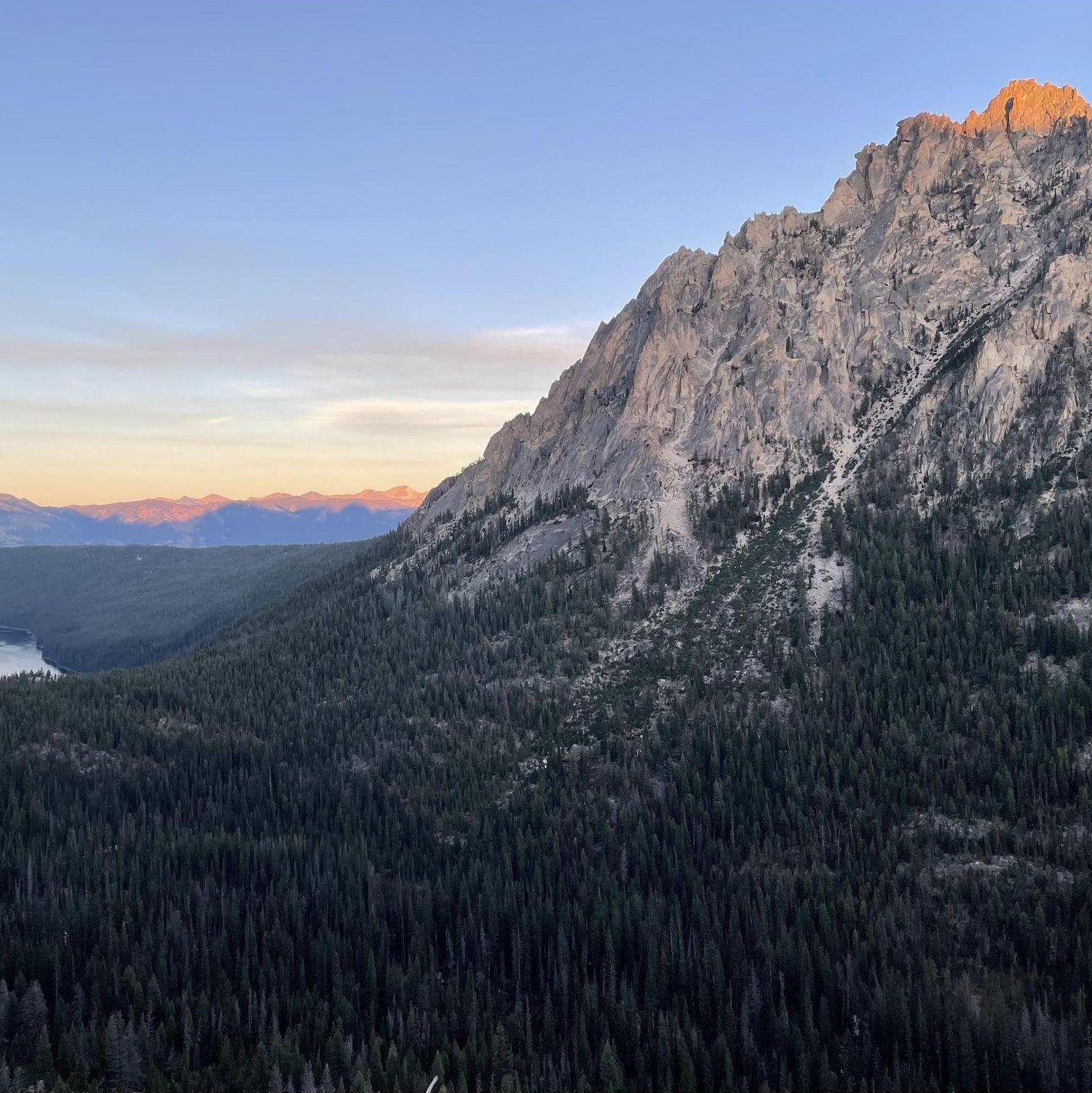 Grand Mogul over looking Redfish lake with the Whitecloud mountains behind, definitely missed the last boat across the lake