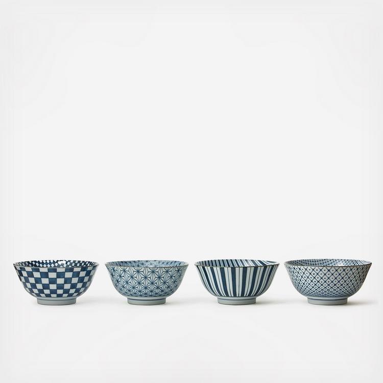 miya Miya Company, 4-Piece Mixed Pattern Noodle Bowl Set | Zola
