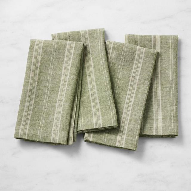 Provence Stripe Napkins, Set of 4, Green