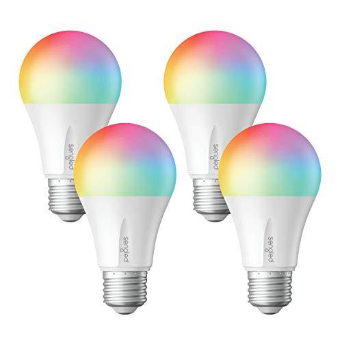 Sengled Smart LED Multicolor Light Bulb, Hub Required, RGBW Color & Tunable White 2000-6500K, A19 60W Equivalent, Works with Alexa, Google Assistant & SmartThings, 4 Pack