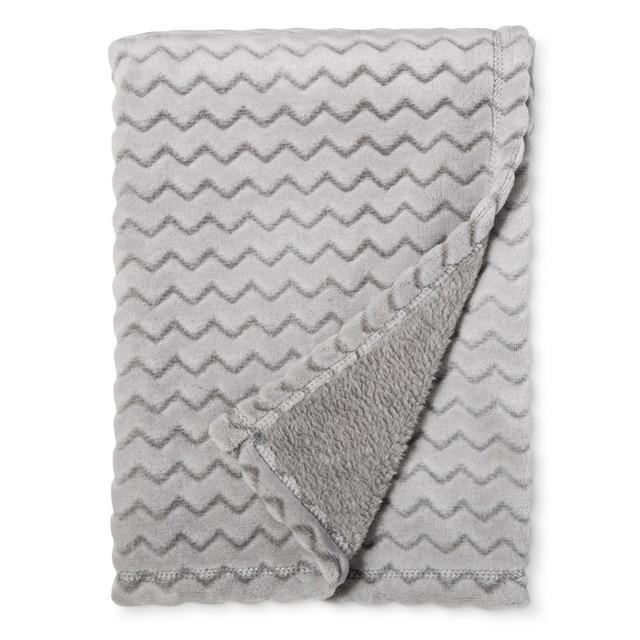 Plush Embossed Baby Blanket Chevron - Cloud Island™ Gray
