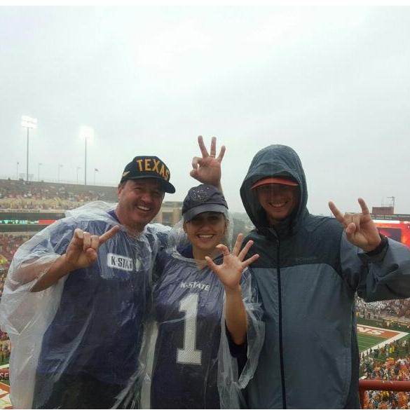 Cheering on the cats in Austin (ignore the hook 'em and Texas hat ;-) )