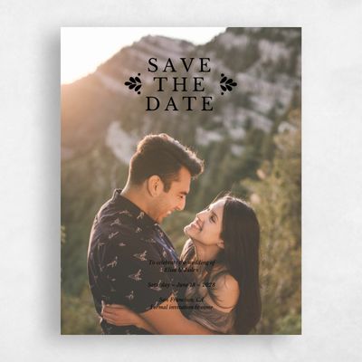 Black Wedding Save the Date - Cabrillo Portrait