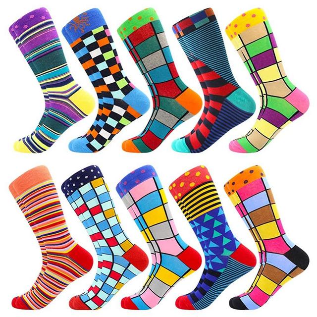 Men's Fun Dress Socks Patterned Crew Colorful Funky Fancy Novelty Funny Casual Crazy Socks for Men Father